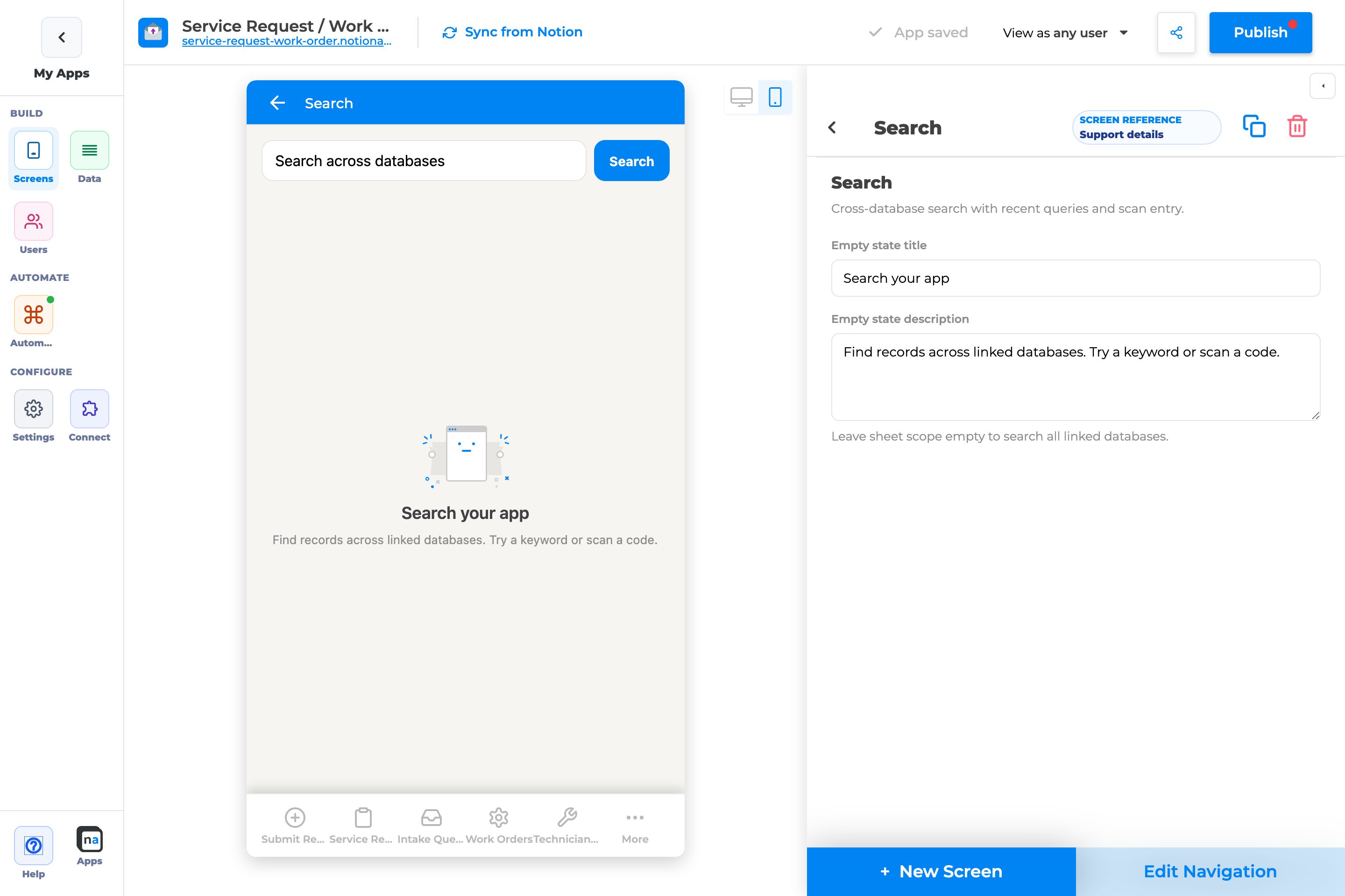 End-user preview of this screen