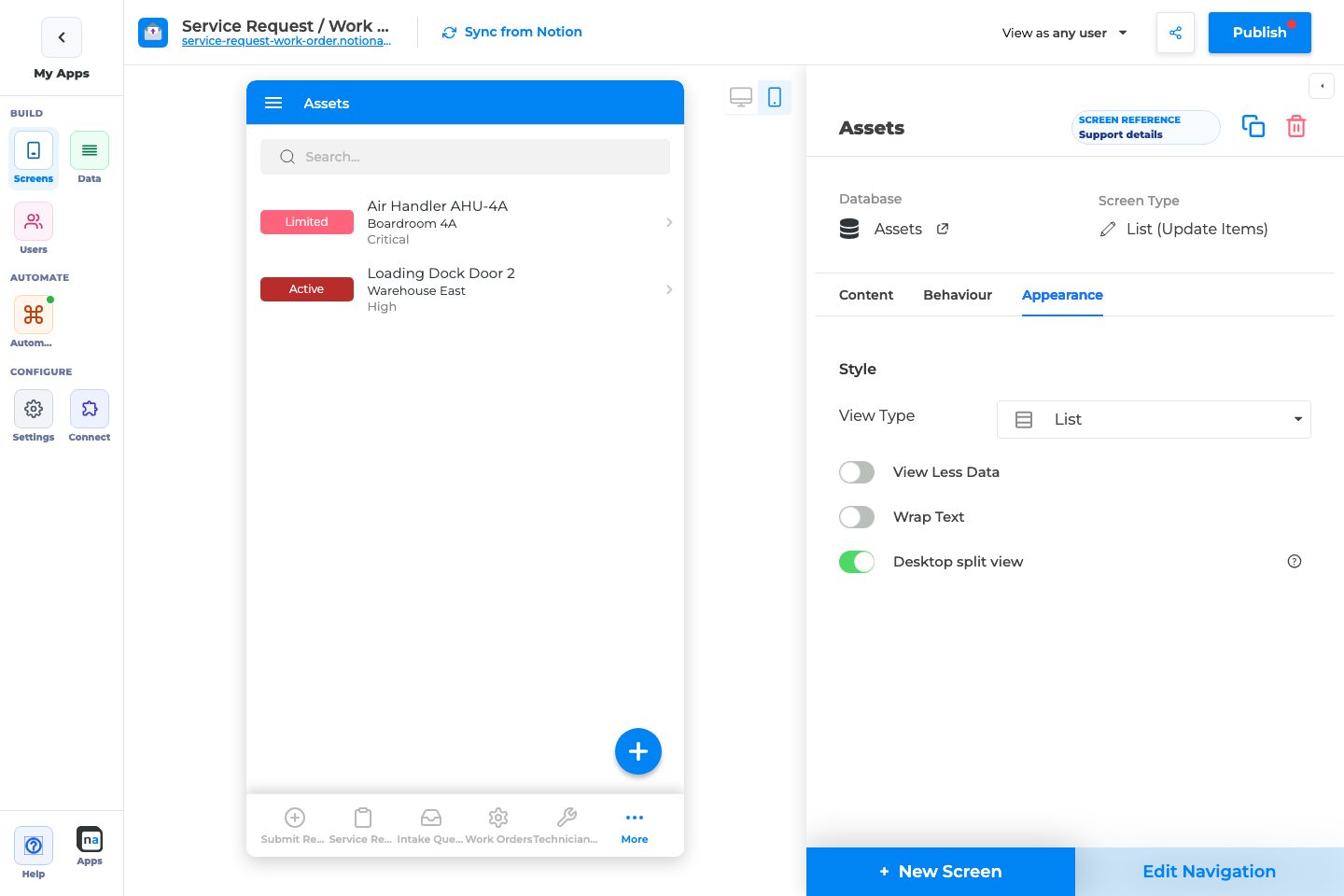 End-user preview of this screen