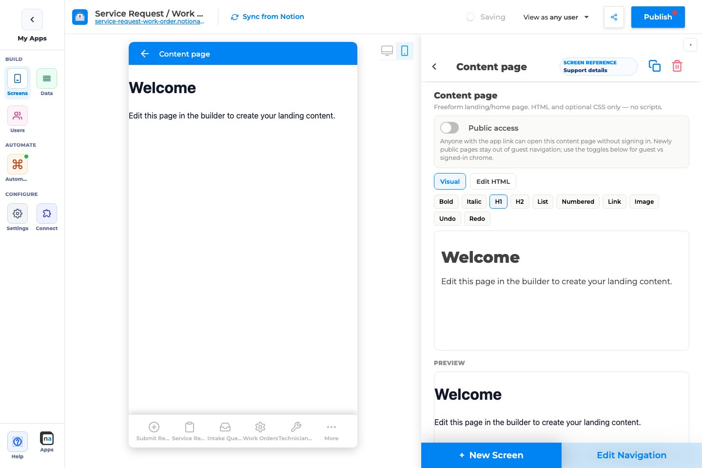 Annotated builder screenshot: Test while signed out